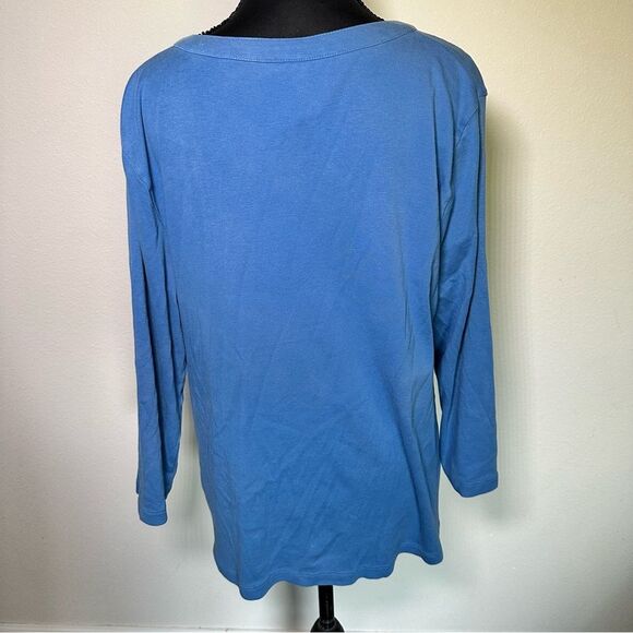 Chico's Blue Button-Detail Long Sleeve Tunic L - Picture 3 of 7